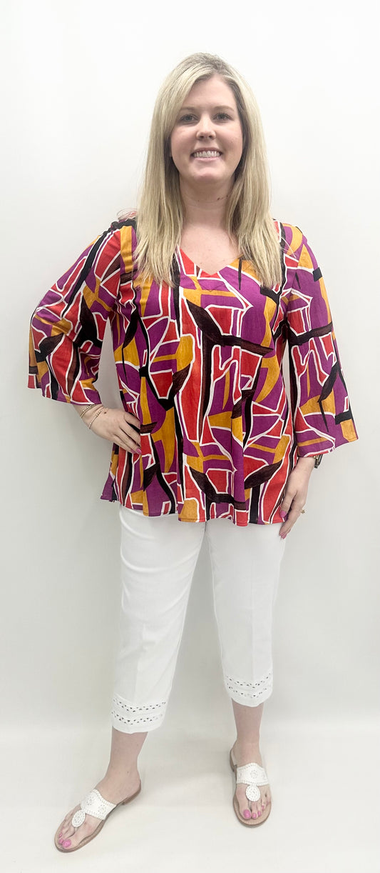 Pure Essence #585-4633 Magenta Mix Pullover Top