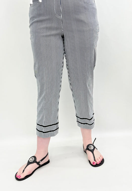 Slim Sation by Multiples #M16703PM Black/White Crop Pant
