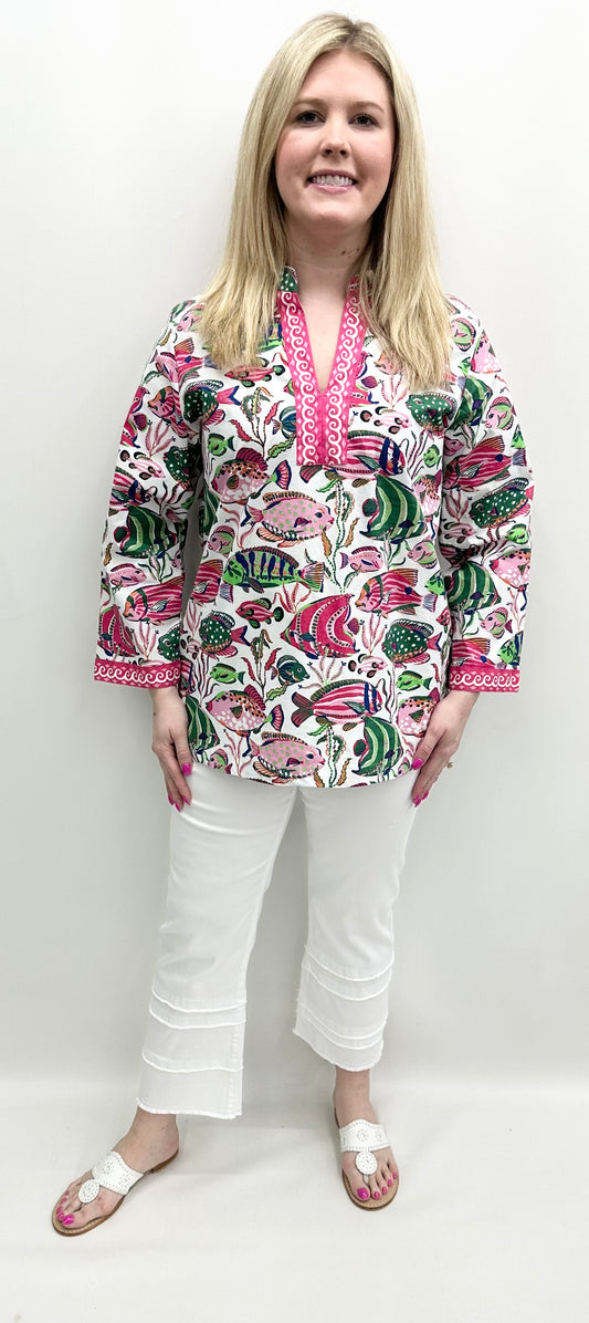 Print Fresh Tropical Fish Ocean View Top