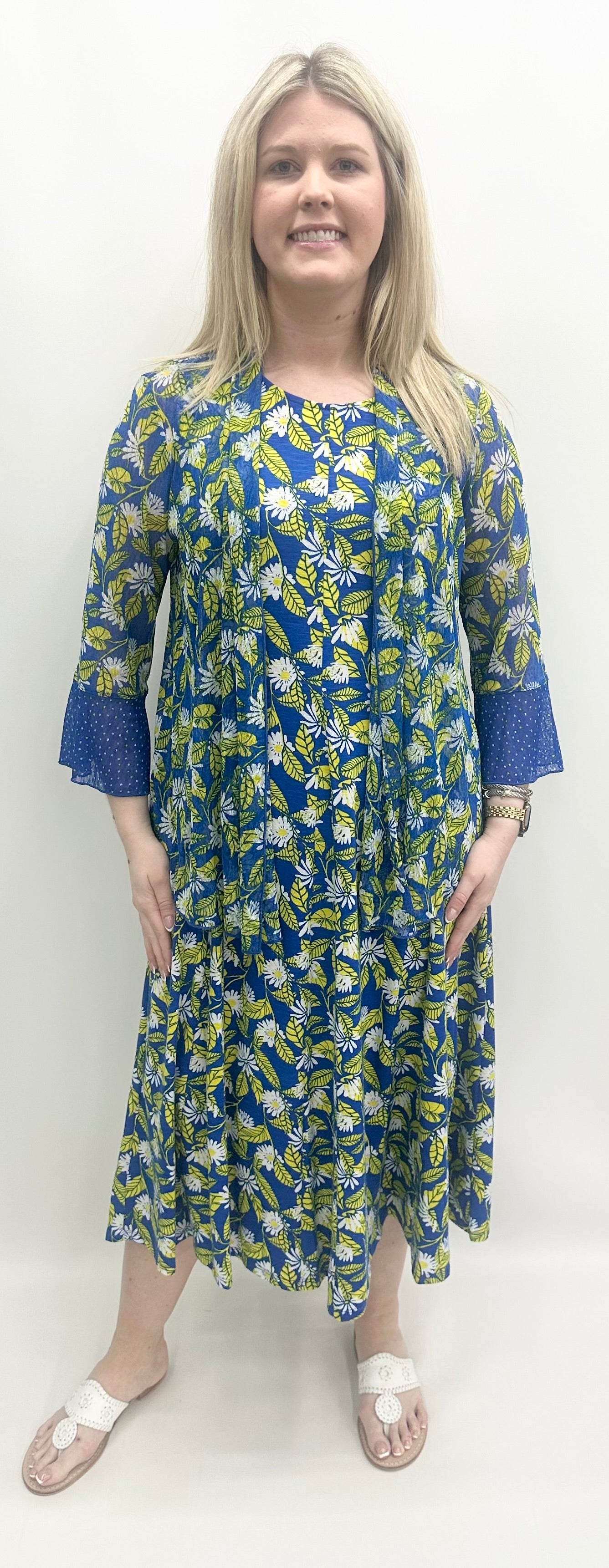 Multiples #M25108DM “Summer Breeze” Blue Print Dress