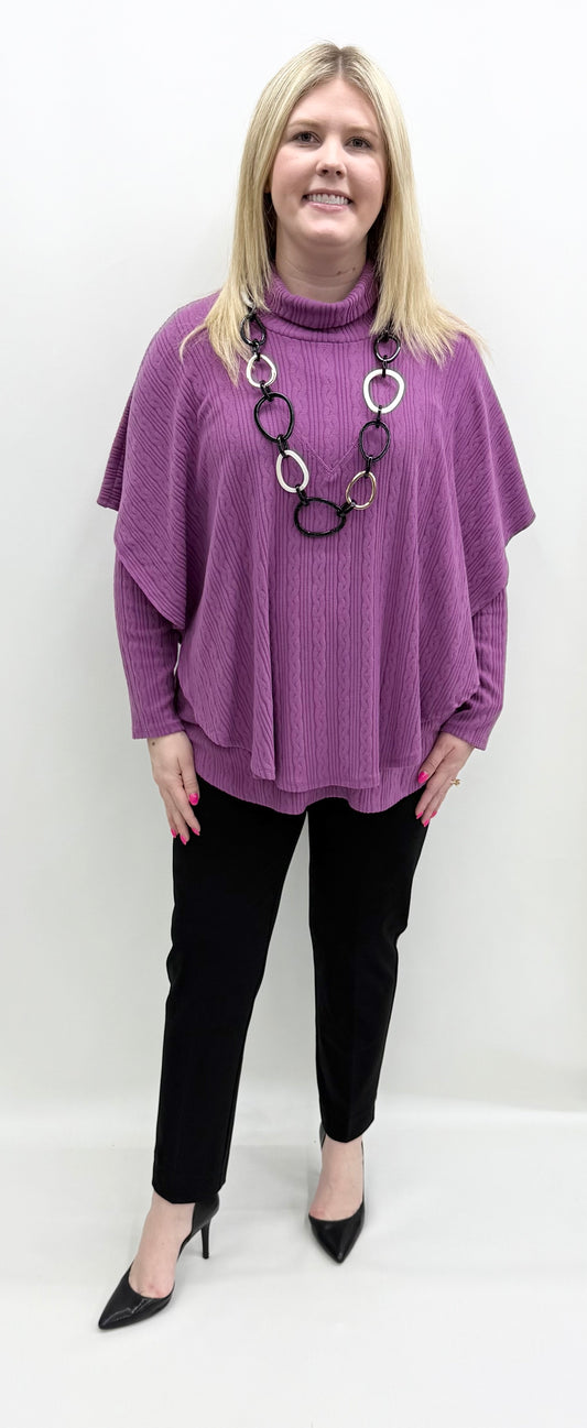 Pure Essence #627-4516 Plum Two-Piece Poncho