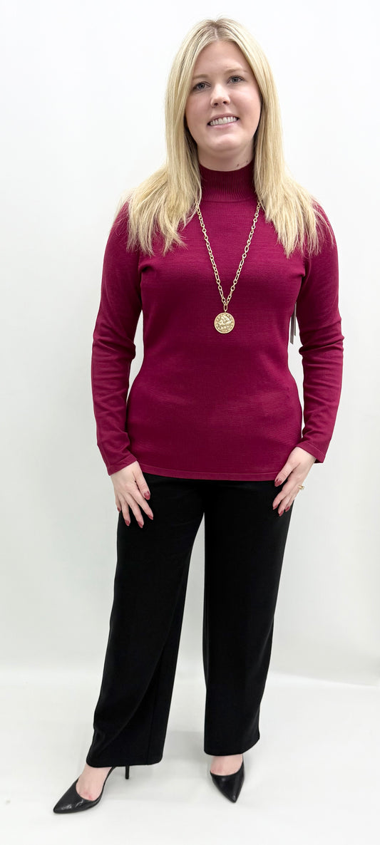A'la Carte #L08153KM Bordea Mock Neck Sweater