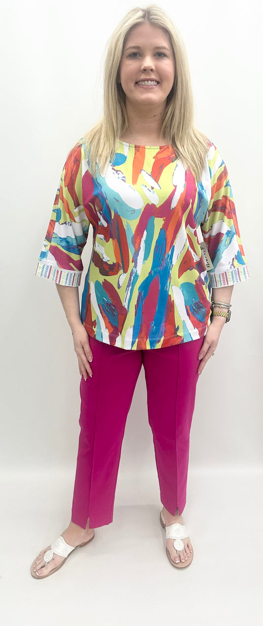 A'la Carte #L15419TM Print Top