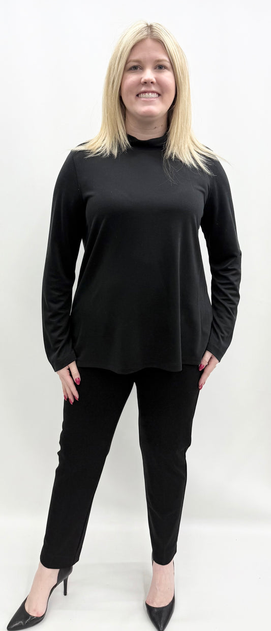 Multiples #M45102TM Black Mock Neck Top