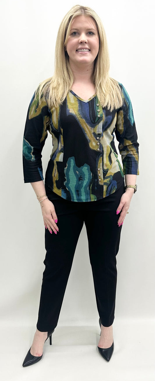 Parsley & Sage #25W203C6 Justine Button Top