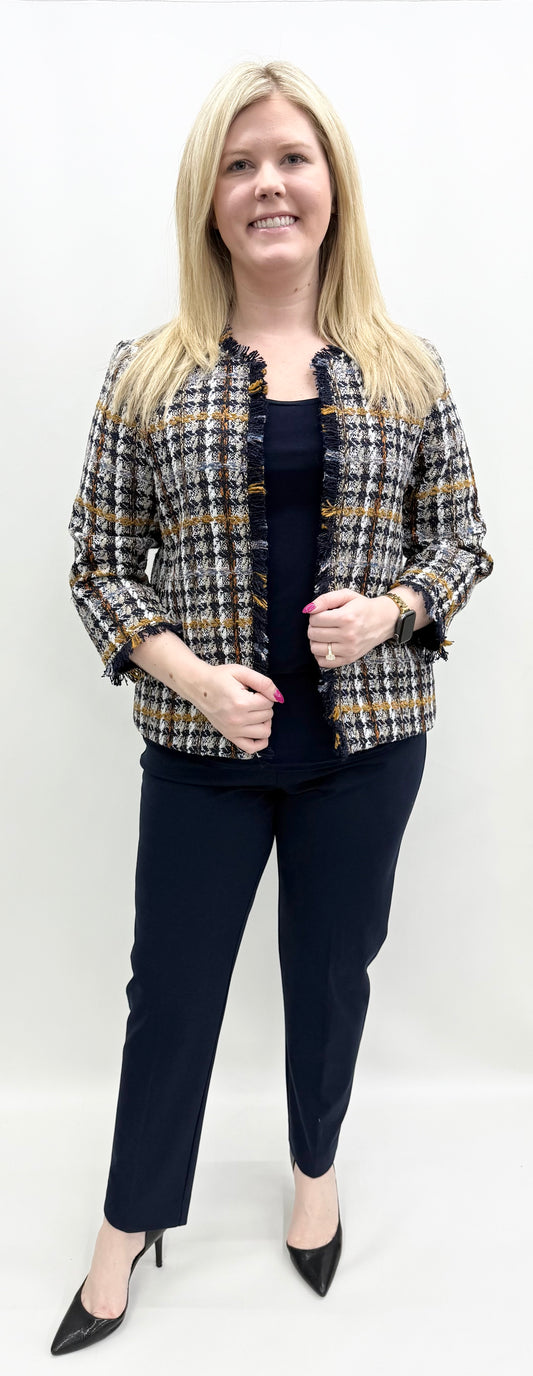 Multiples #M45303JM Woven Plaid Jacket