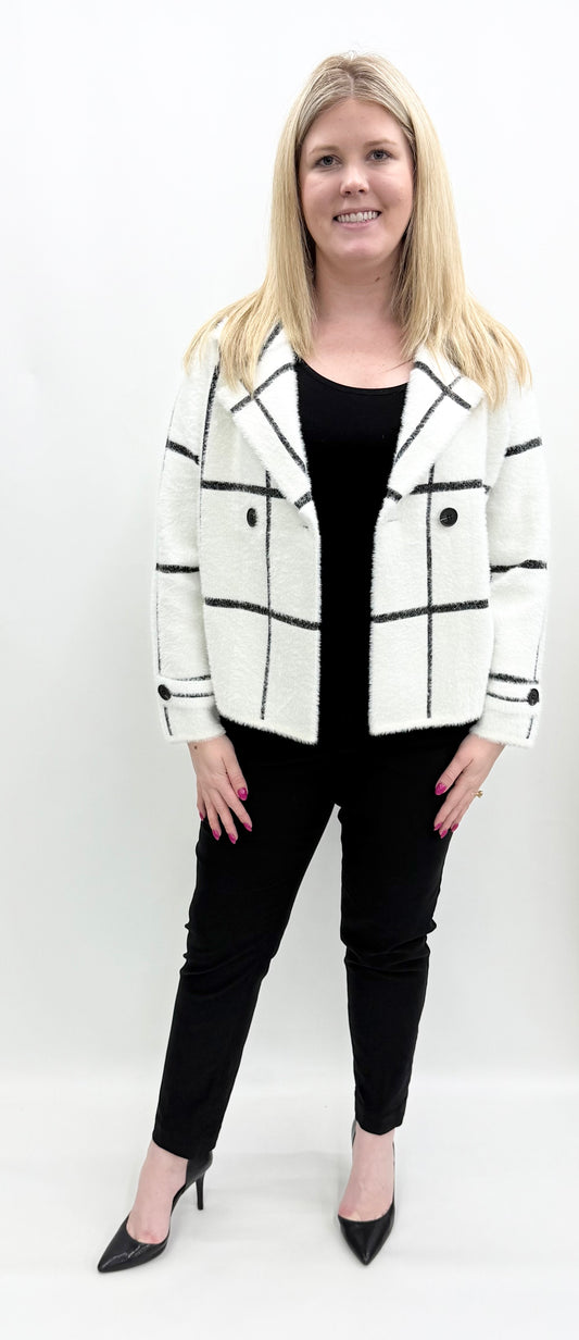 NIKKY #GN4081244C Black/White Double Breasted Jacket