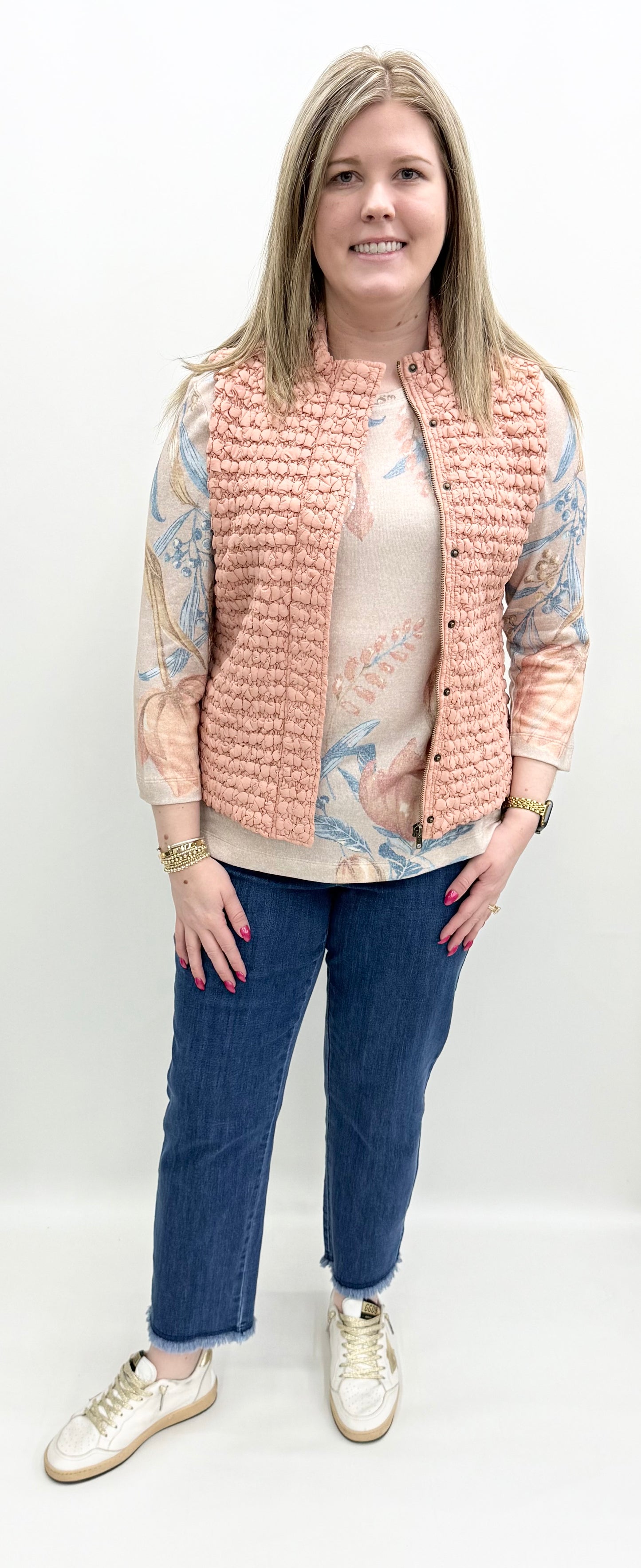 Multiples #M16201VM Pink Quilted Vest