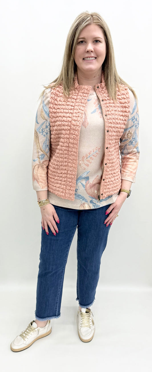 Multiples #M16201VM Pink Quilted Vest
