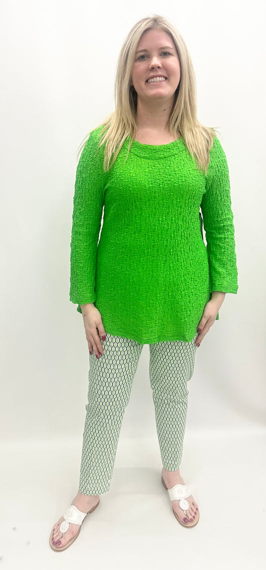 Multiples #M15105TM Wimbledon Pucker Woven Top