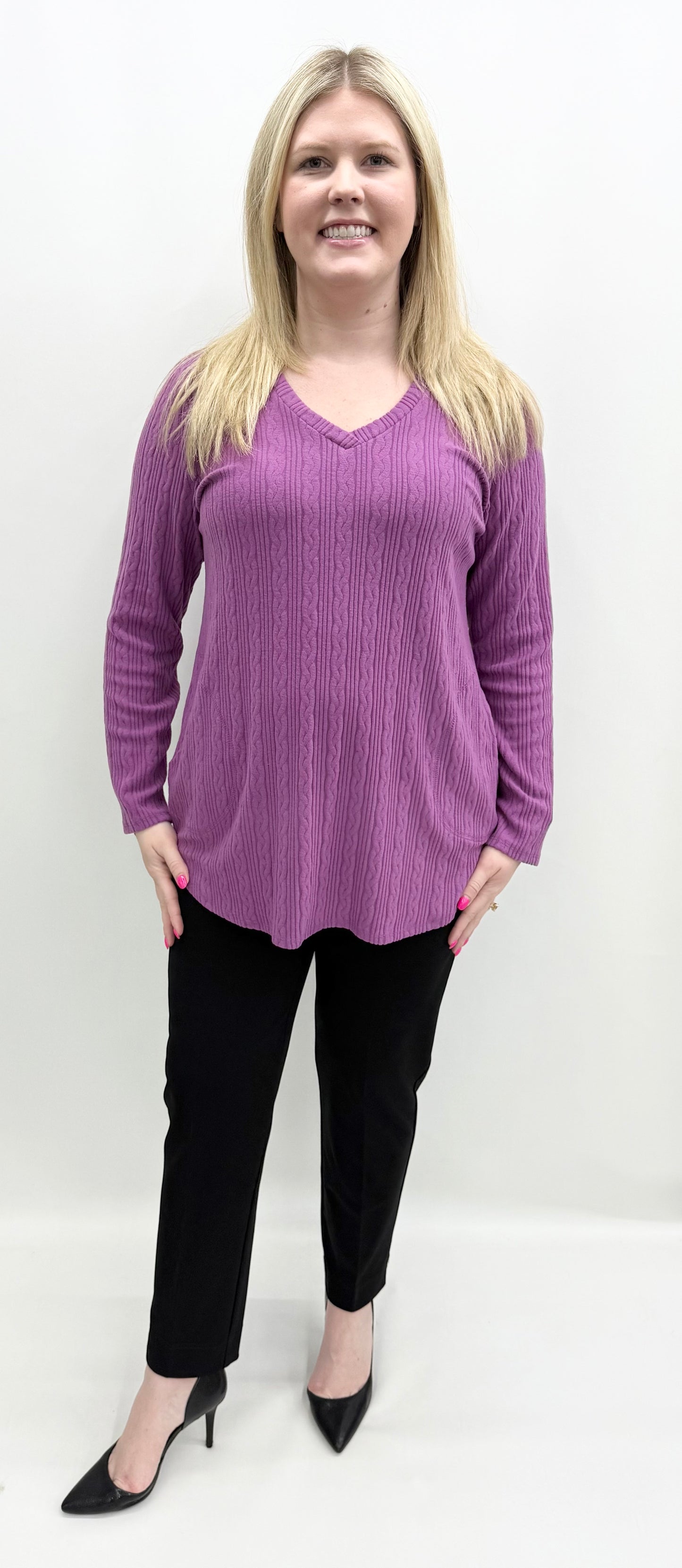 Pure Essence #627-4516 Plum Two-Piece Poncho