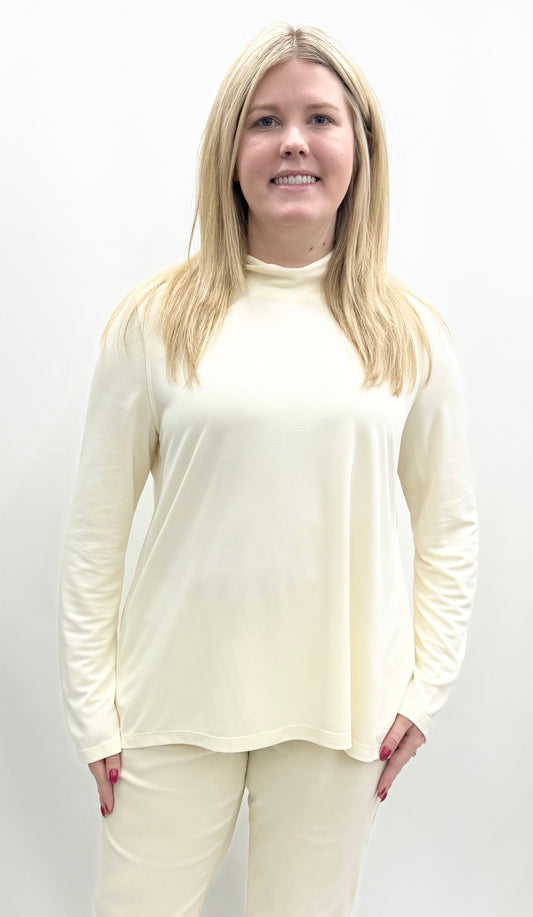 Multiples #M45102TM Winter White Mock Neck Top