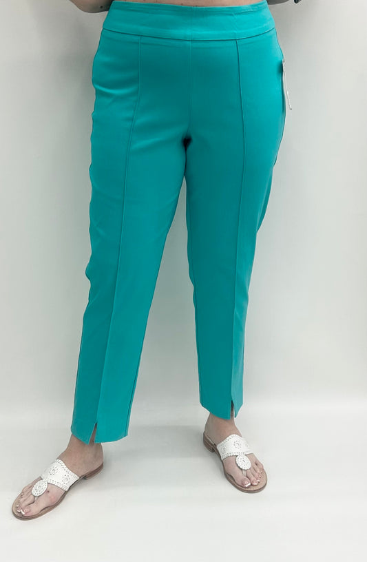 Thin Her by A'la Carte #9827P Turquoise Ankle Pant