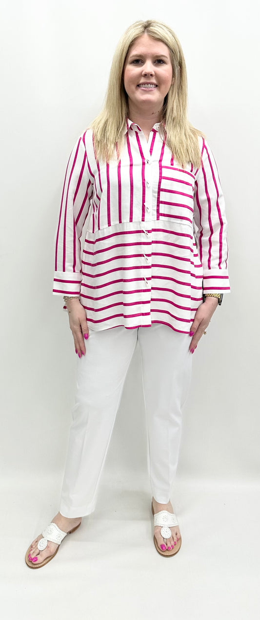 Ali Miles #A25533BM Pink Stripe Top