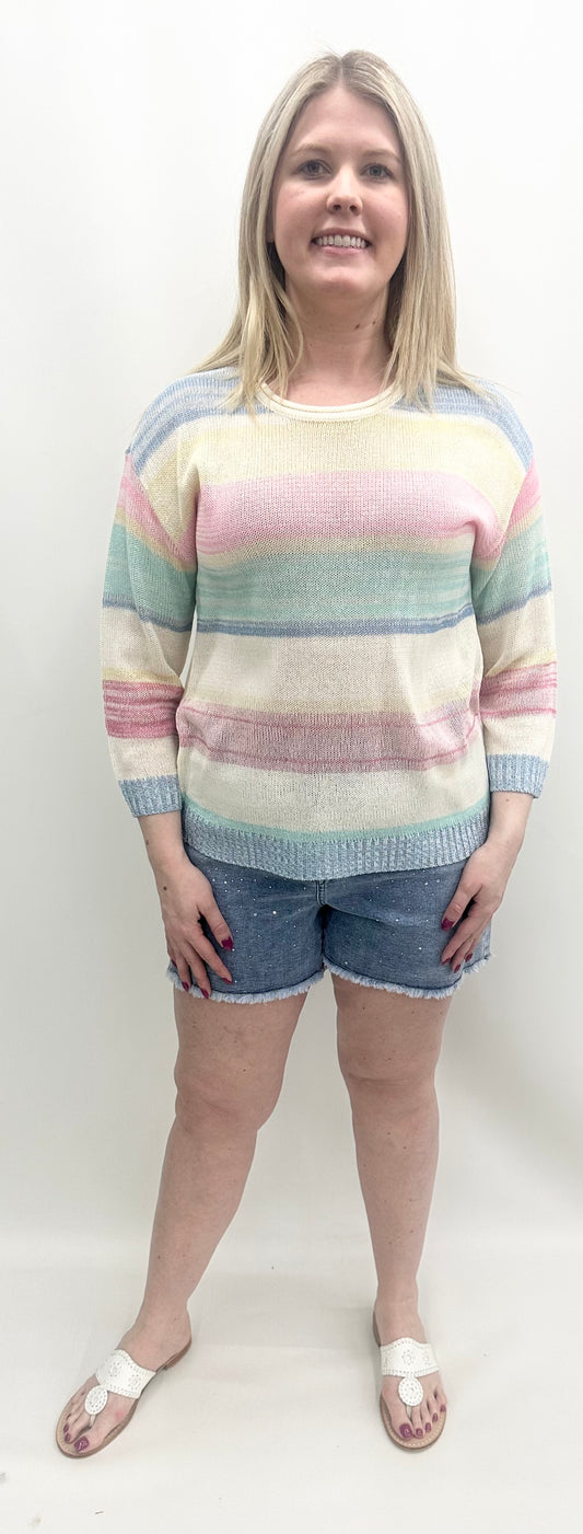 C2787/184C Pastel Striped Sweater