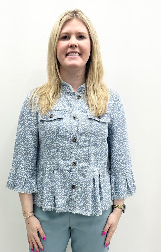 Multiples #M35407JM Peplum Print Top