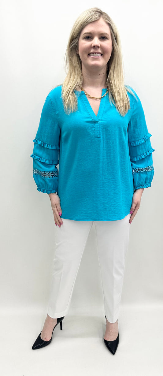 Multiples #M25208TM Crinkle Woven Top