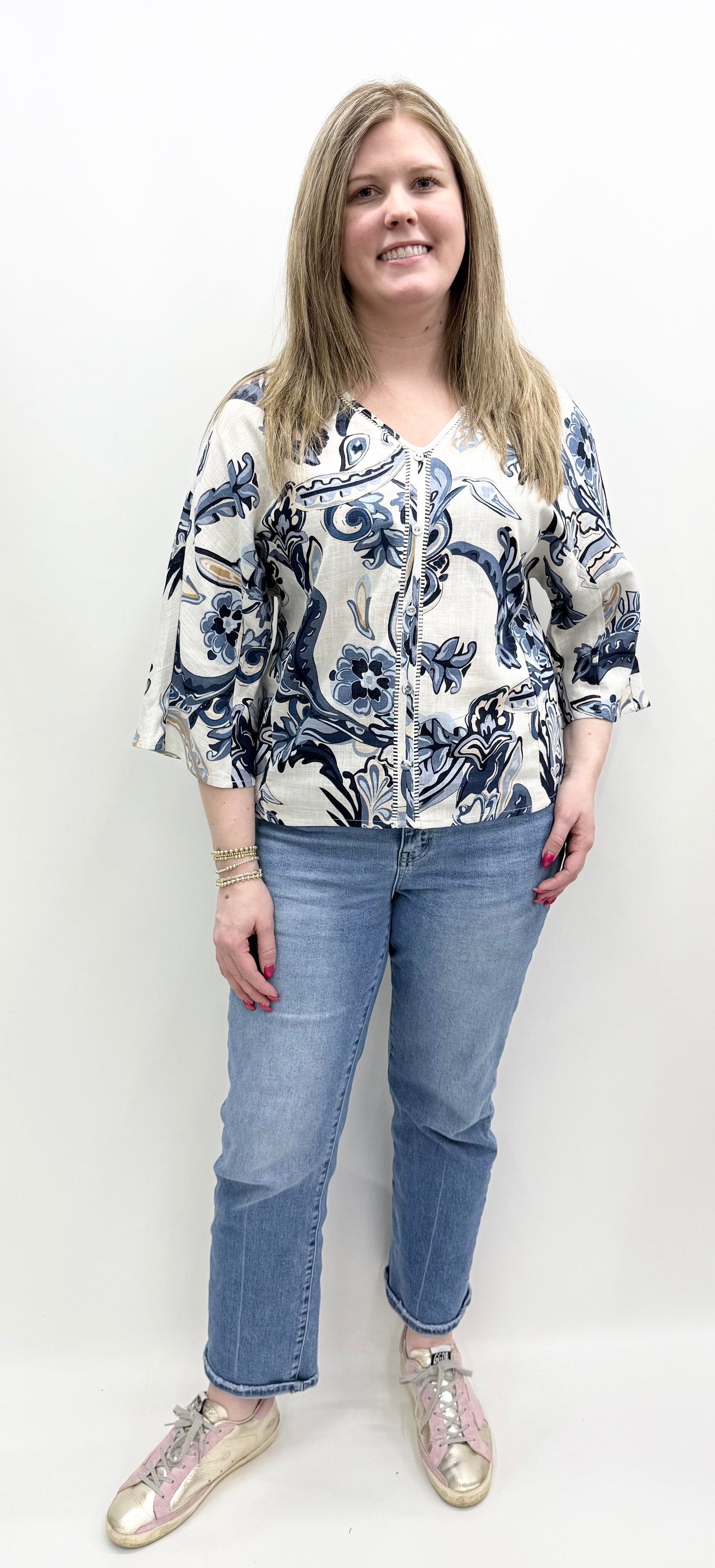 Charlie B. #C4650-787A Paisley Dolman Sleeve Top
