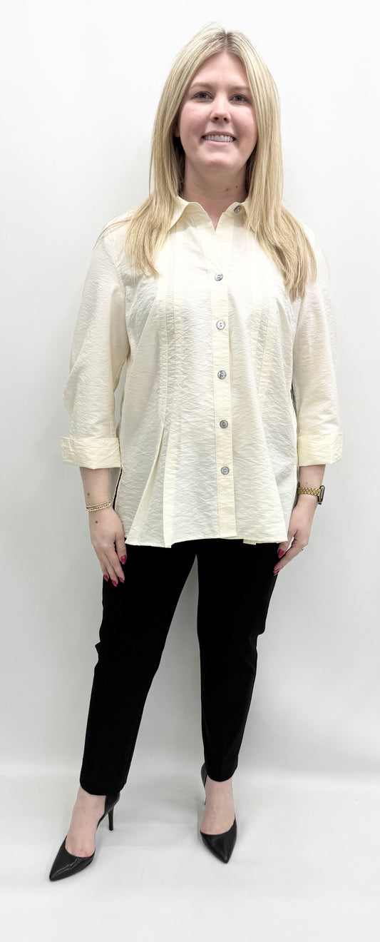Multiples #M45211BM Winter White Tucked Shirt