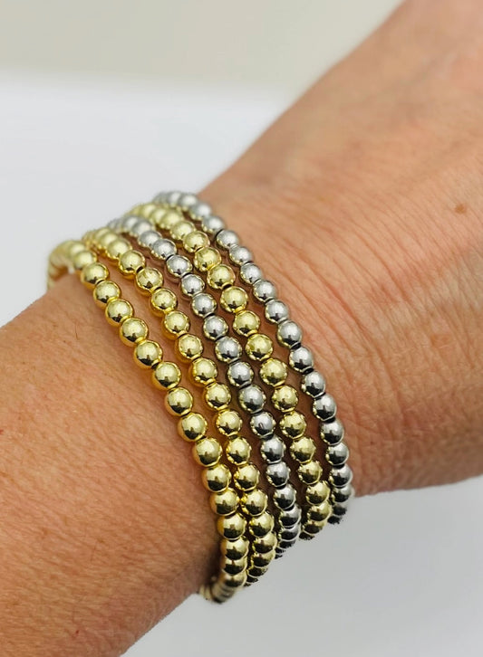 Chic - 5-strand mm Ball Bracelet (Gold & Silver) BR132