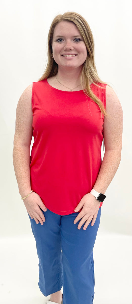 Multiples #M26101TM Fiery Red Knit Tank Top