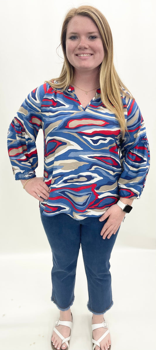 Multiples #M26306TM Crinkle Woven Top