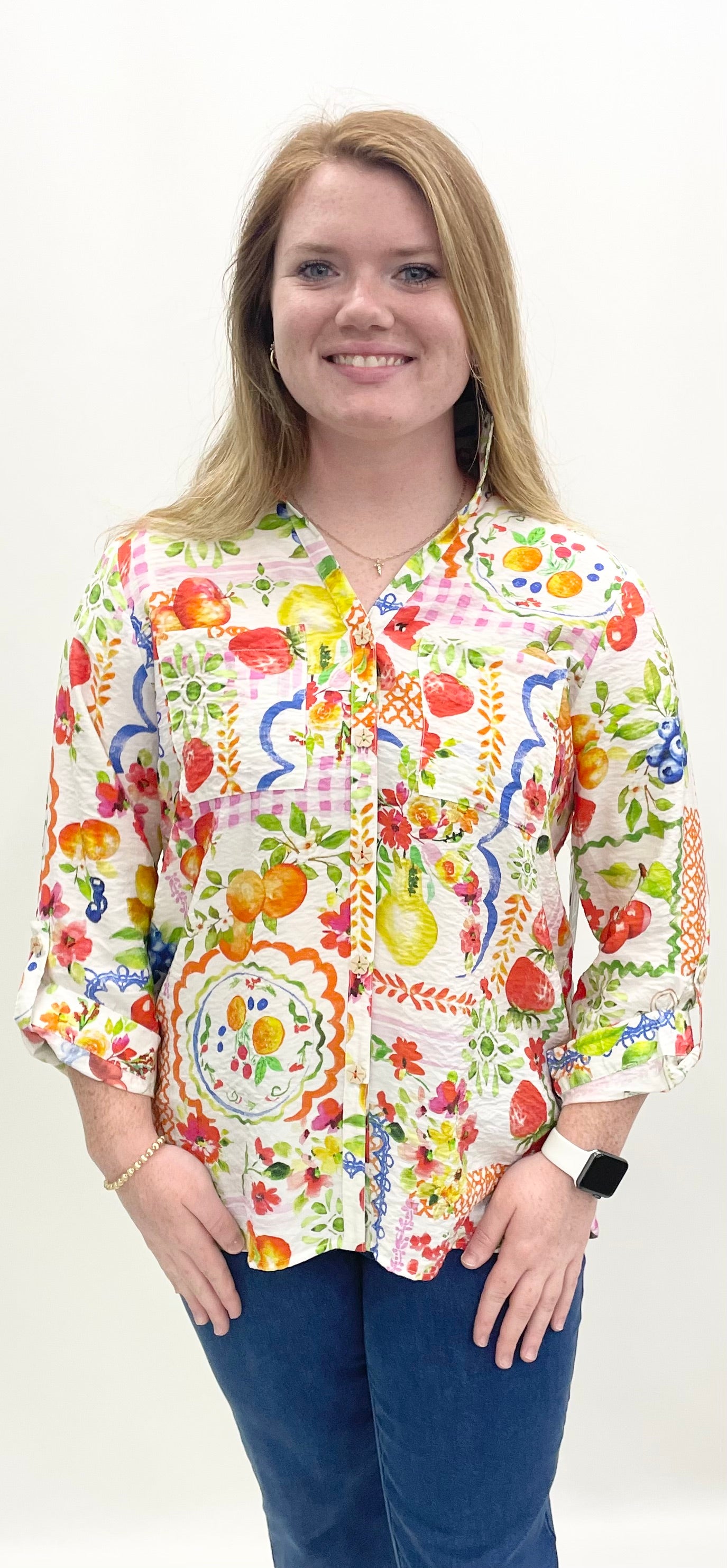 John Mark #J26647BM Flower Power Top