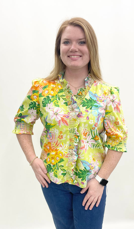 Ali Miles #A26608BM Floral Multi Blouse
