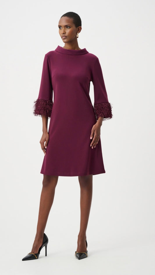 Joseph Ribkoff #253054-4539 Elderberry Silky Knit & Novelty A-Line Dress