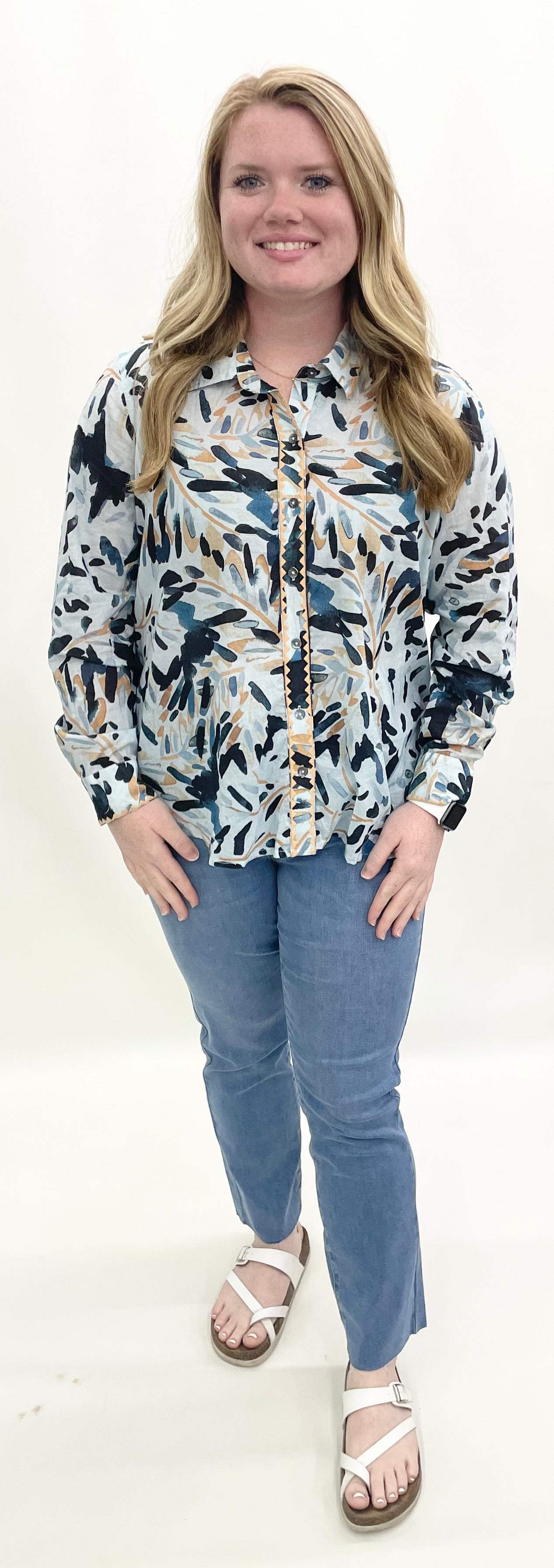 Garden Shade Cotten Crinkle Shirt #M261617