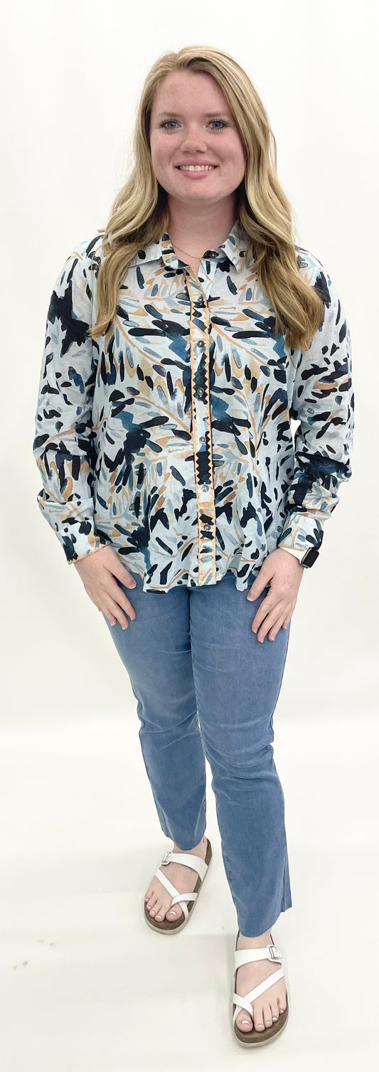 Garden Shade Cotten Crinkle Shirt #M261617