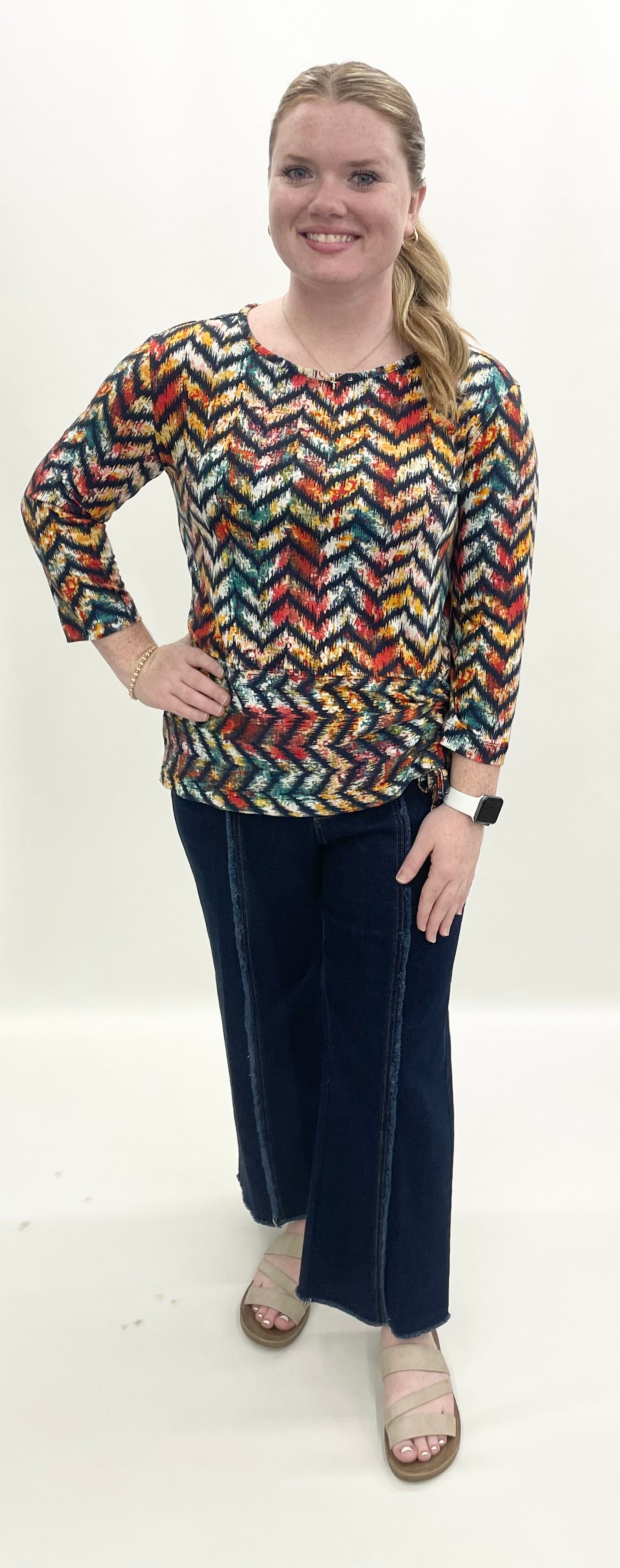 Multiples #M36106TM "Luna" Chevron Multi Top