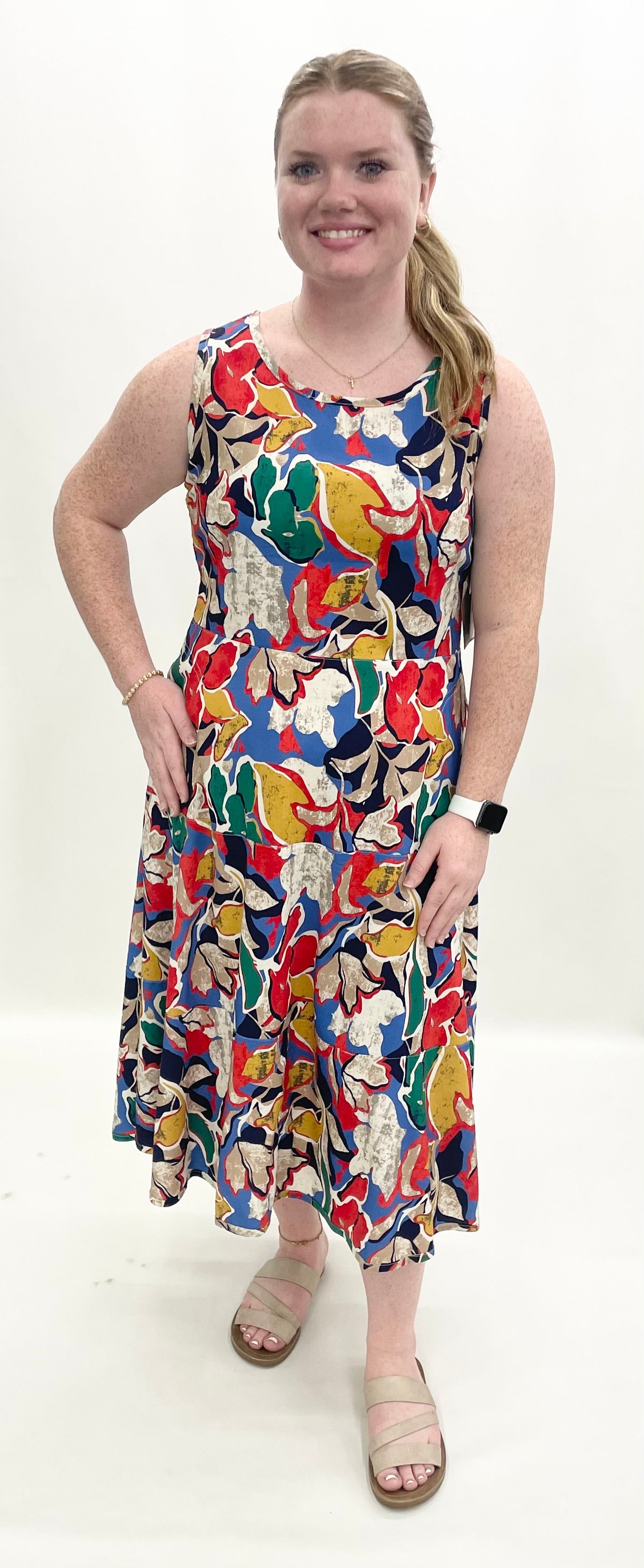 Multiples #M36103DM "Luna" Rustic Bloom Print Dress