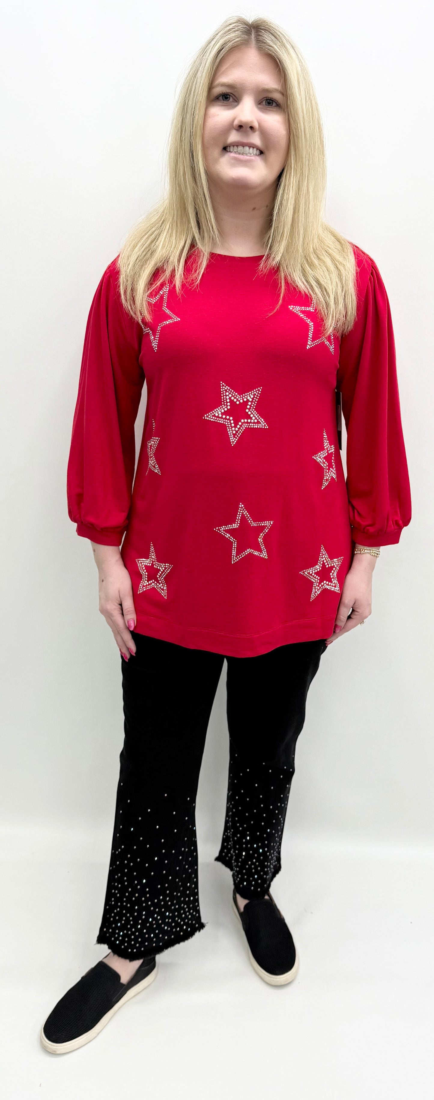 Multiples #M45609TM Red Crew Neck Top