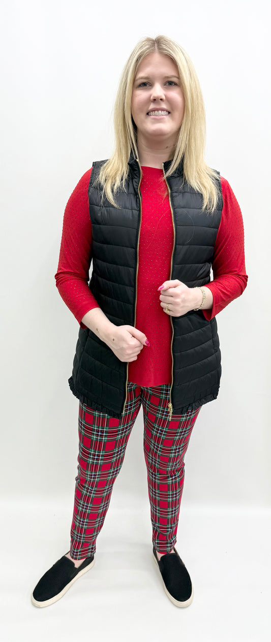 Multiples #M45606VM Black Quilted Vest