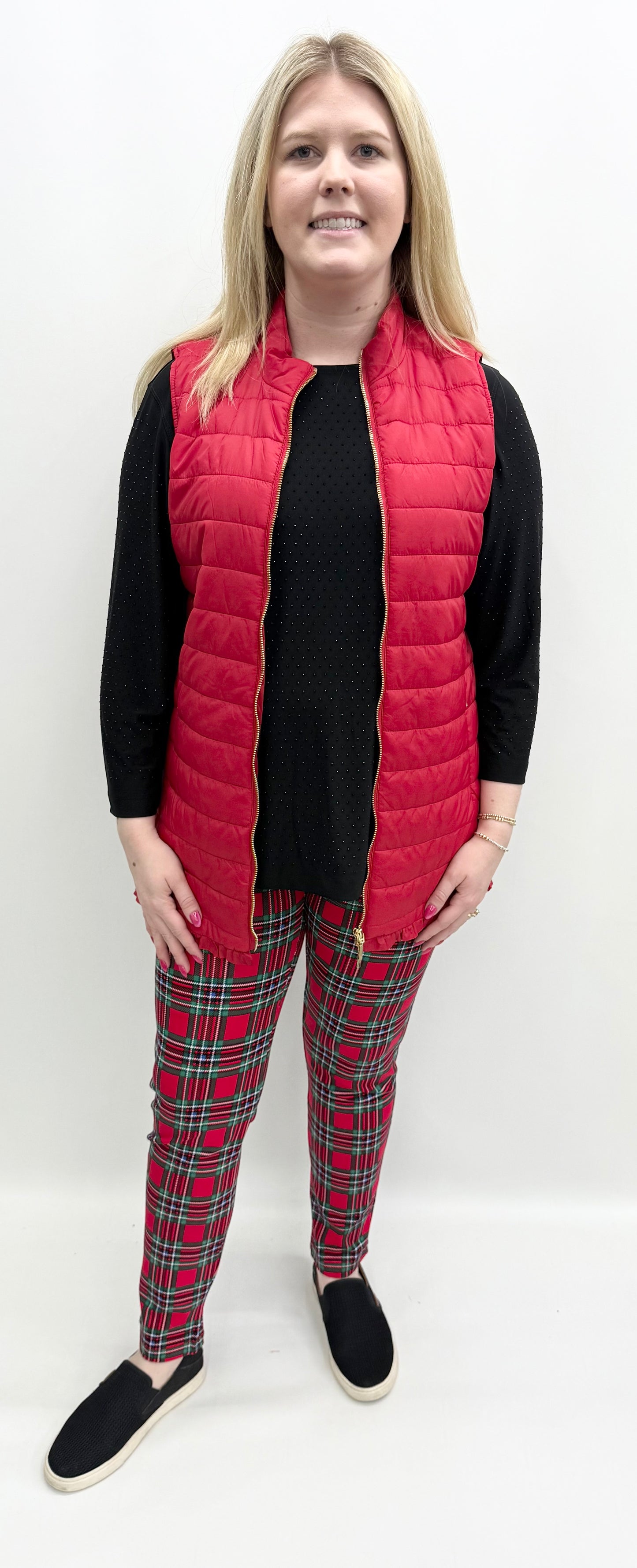 Multiples #M45606VM Red Quilted Vest
