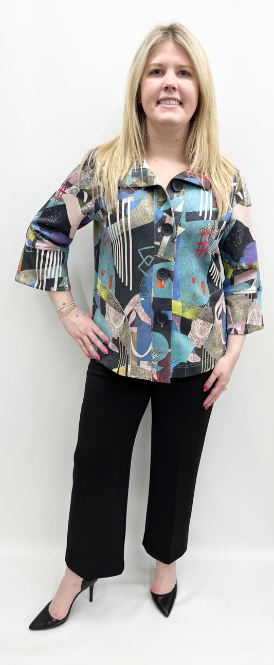 Ali Miles #A45613Jm Abstract Multi Jacket