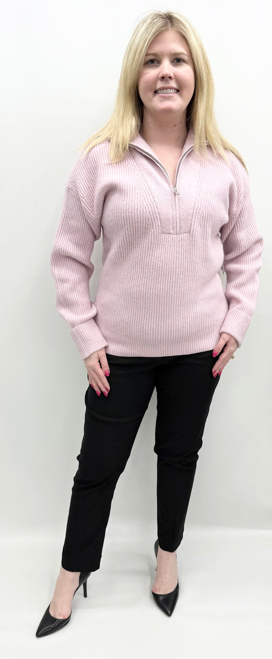 Karen Kane #4L89375 Pink Half Zip Up Pullover