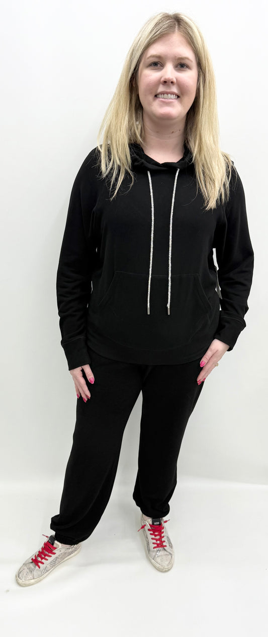 Karen Kane #4L50900 Black Rhinestone Hoodie