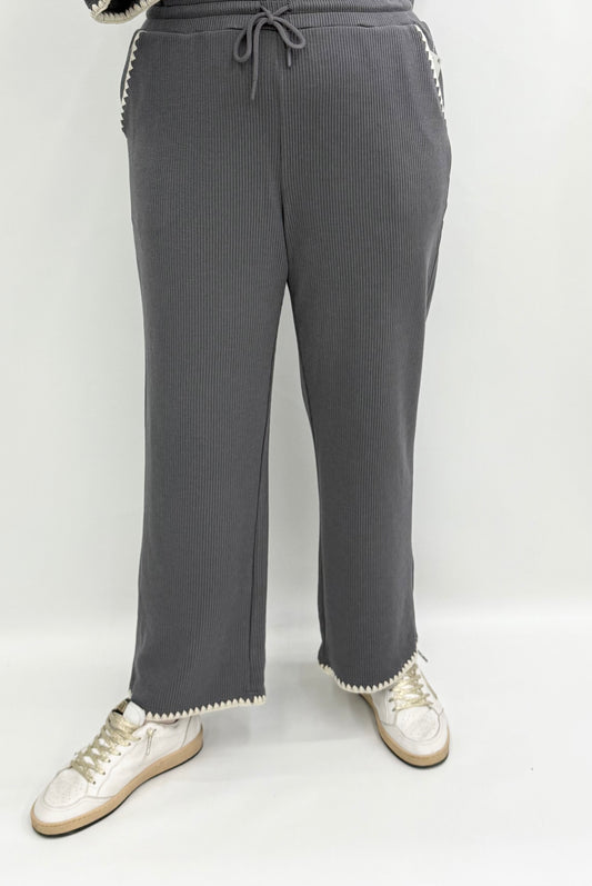 Multiples #M45511PM Granite Wide Leg Ankle Pant