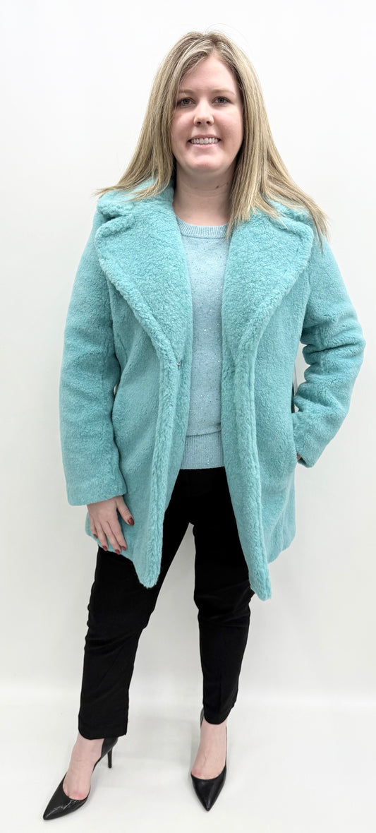 Karen Kane #4L17505 Hidden Gem Sherpa Coat