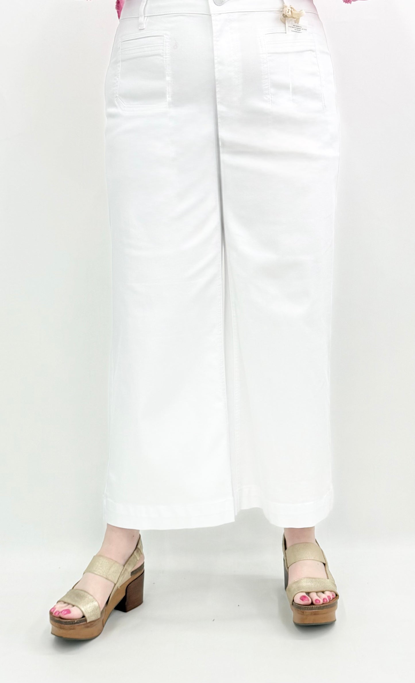 Charlie B. #C5538X-618A White Cropped Flare Leg Pant