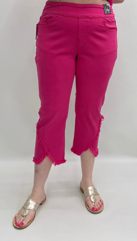 Ethyl #P4131FUS Fuchsia Crop Pant