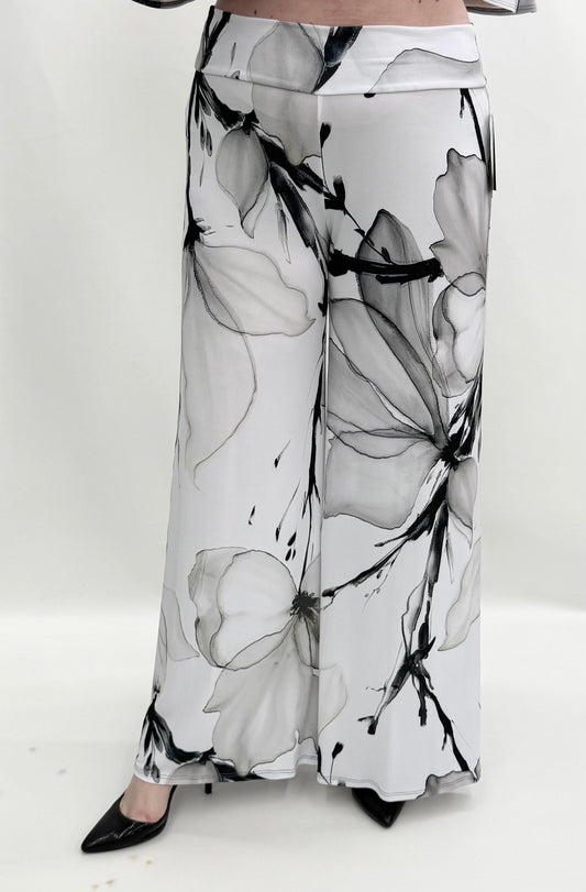 Clara Sun Woo #LPTP01 Black/White Palazzo Pant