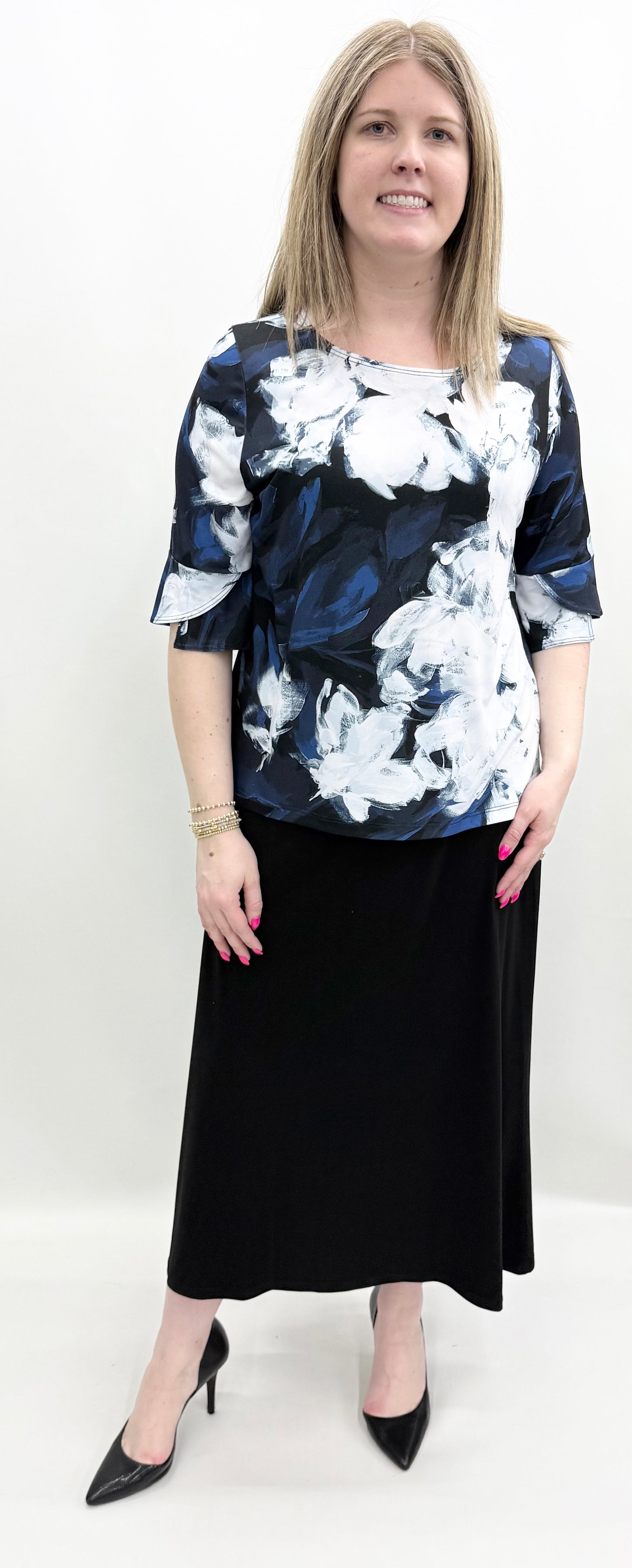 Clara Sun Woo #T351P2 Navy White Top