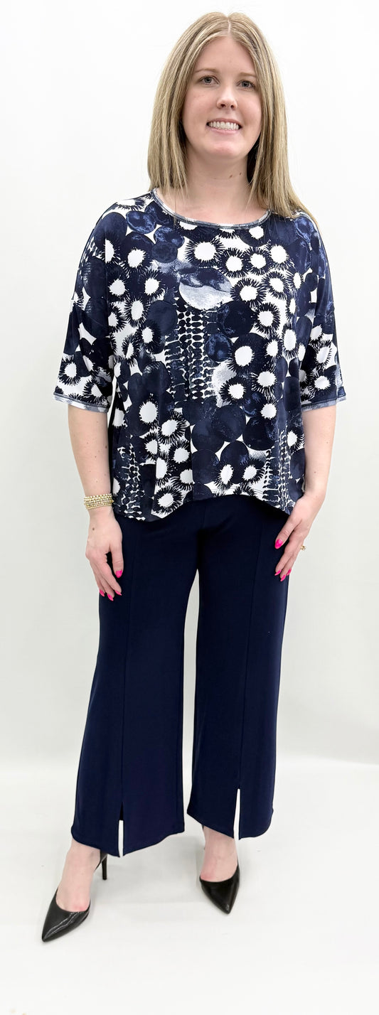 Clara Sun Woo #T170P5 Navy/White Top