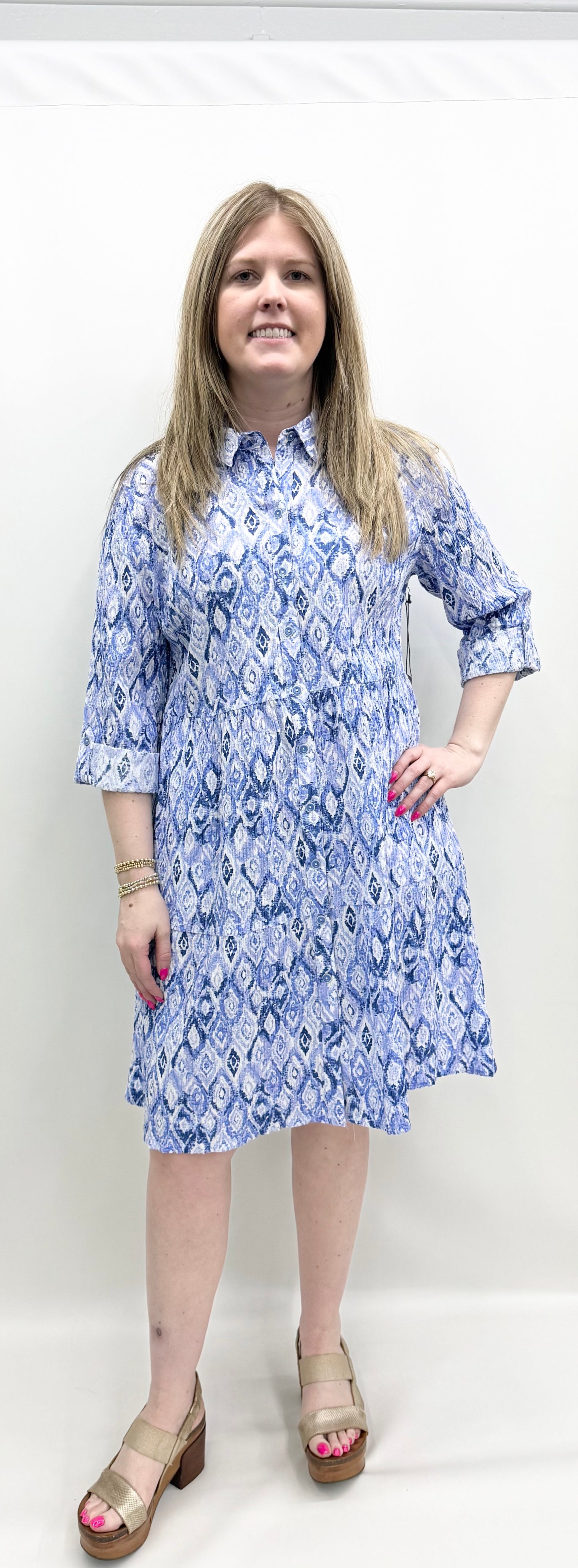 Habitat #33985 Indigo Diamonds Lanai Dress