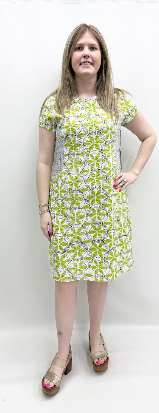 Habitat #21684 Leaf Crinkle Crepe Floral Mix Astrid Dress