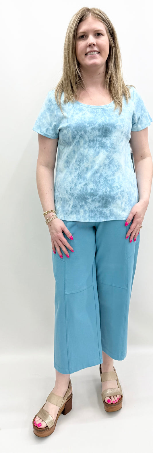 Habitat #17010 Dewdrop Cozy Rib Marble Short Sleeve Tee