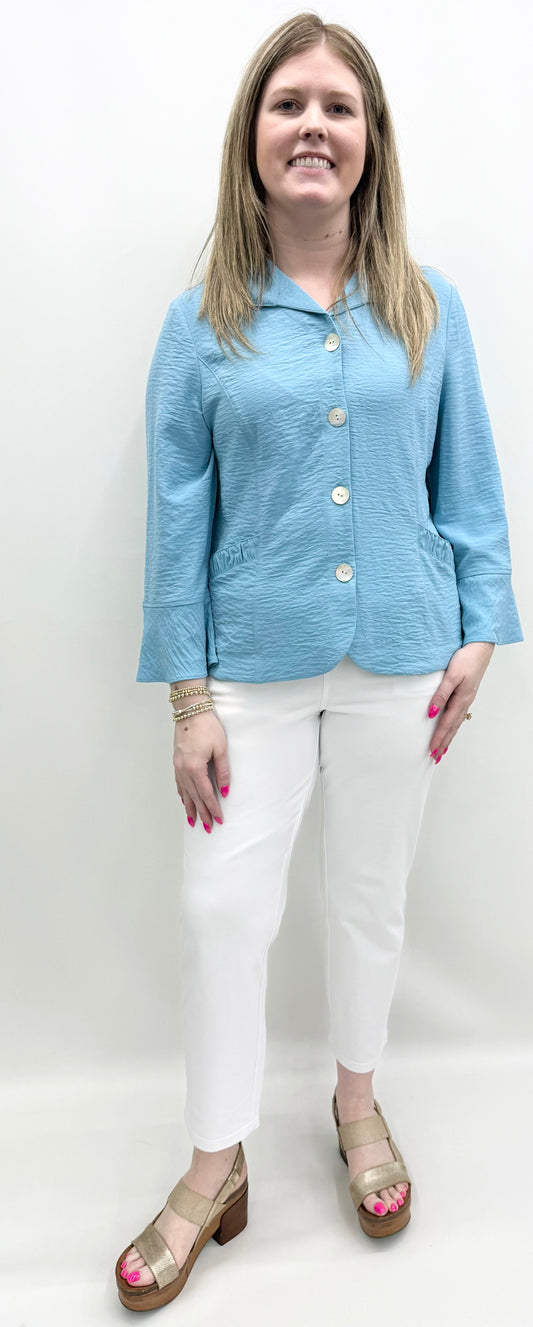 Habitat #30646 Dewdrop Destination Unknown Gathered Together Shirred Jacket